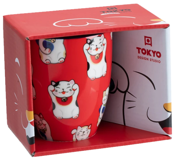 Kawaii Tasse - Japanische Winkekatze - Rote Version von Tokyo Design Studio