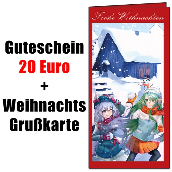 Gutschein - 20 Euro - mit Anime Weihnachtsgrußkarte