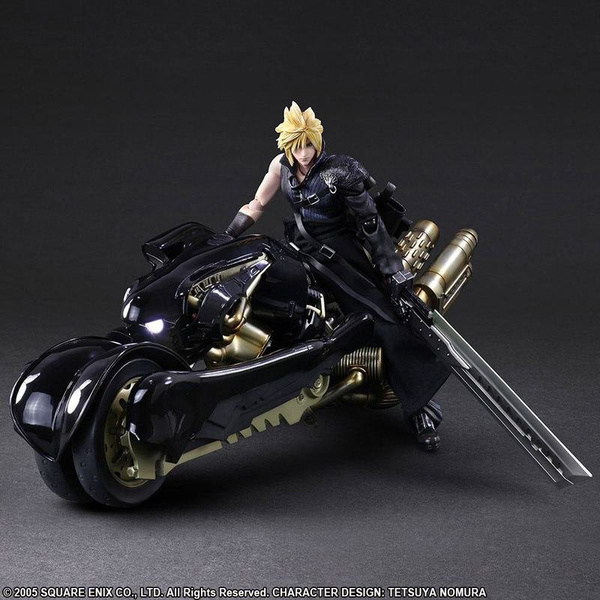 Cloud Strife und Fenrir - Advent Children Play Arts Kai