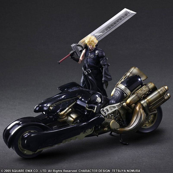 Cloud Strife und Fenrir - Advent Children Play Arts Kai