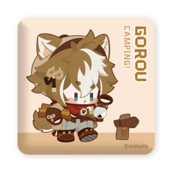 Gorou - Genshin Impact Relaxing Camp Series - Button - miHoYo