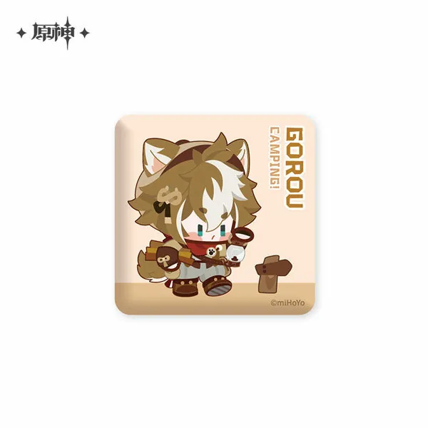 Gorou - Genshin Impact Relaxing Camp Series - Button - miHoYo