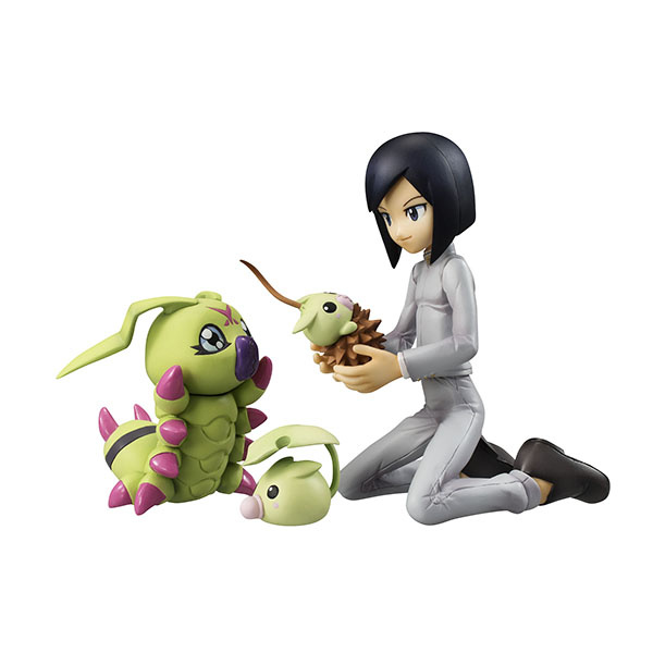 Ken Ichijouji mit Wormmon, Leafmon und Minomon