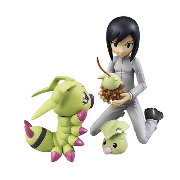 Ken Ichijouji mit Wormmon, Leafmon und Minomon