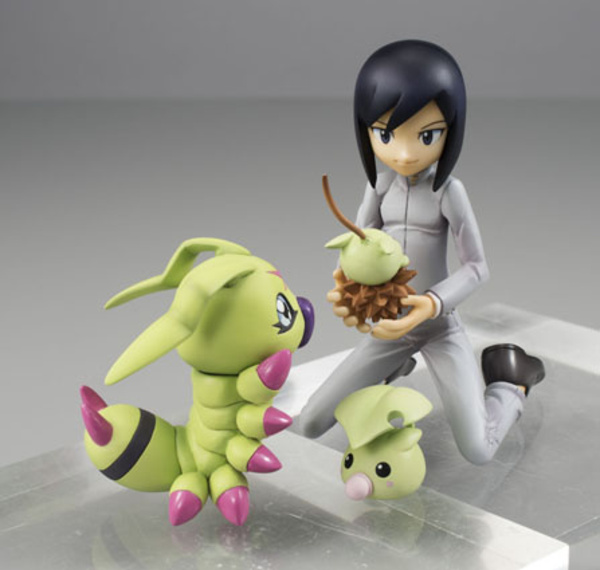 Ken Ichijouji mit Wormmon, Leafmon und Minomon