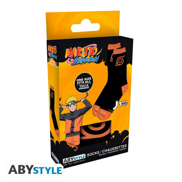 Konoha - Naruto Shippuden - Socken (Schwarz & Orange) - AbyStyle