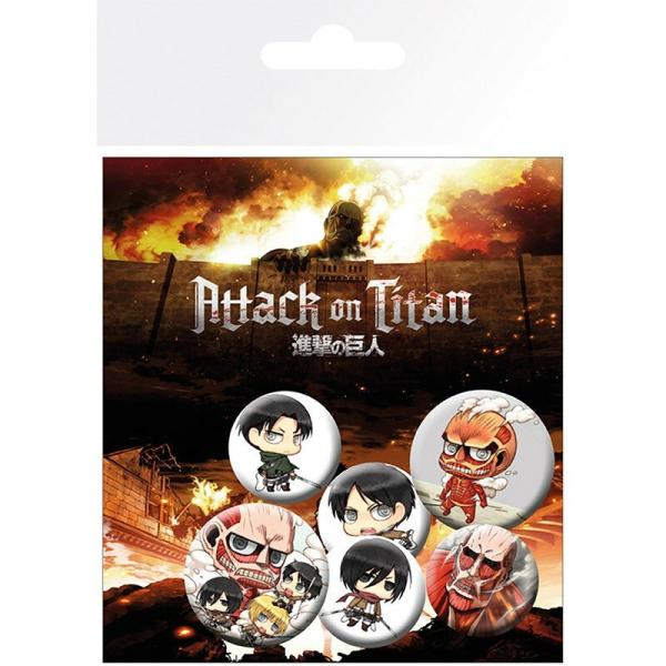 Attack on Titan - Button Set (Chibi Characters) - AbyStyle