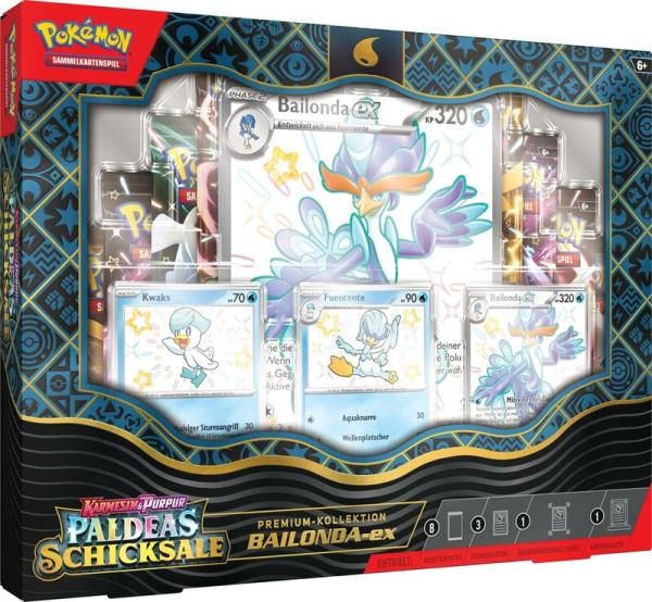 Pokémon TCG - Paldeas Schicksale - Premium Kollektion - Skelokrok ex/ Maskagato ex/ Bailonda ex (Sammelkartenspiel, deutsch)