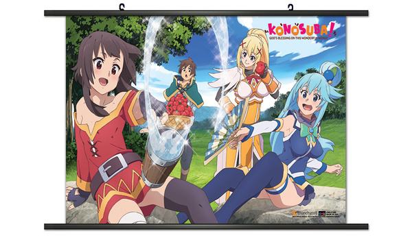 Megumin, Aqua, Darkness und Satou Kazuma - Wallscroll - Konosuba - 21685