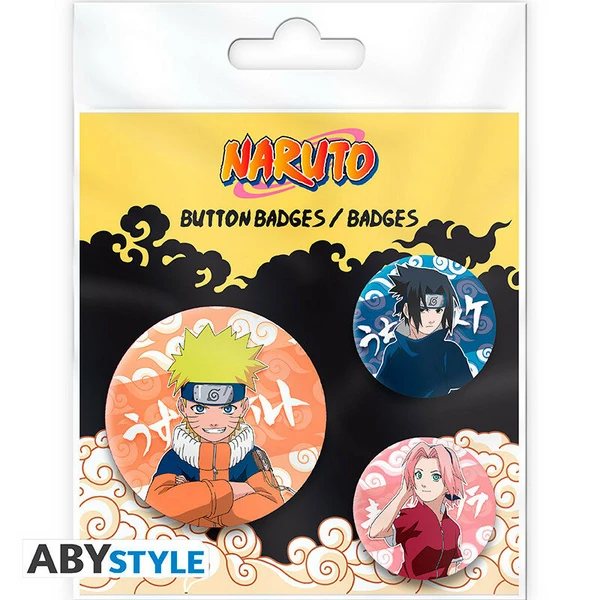 Naruto, Sasuke & Sakura (Team 7) - Naruto - Button Set - AbyStyle