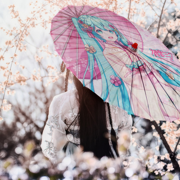 Hatsune Miku - japanischer Papier-Sonnenschirm - Sakami