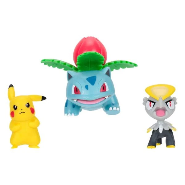 Pikachu, Miniras, Bisaknosp - Pokémon - Battle Figure Set 3er-Pack - Jazwares