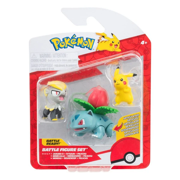 Pikachu, Miniras, Bisaknosp - Pokémon - Battle Figure Set 3er-Pack - Jazwares