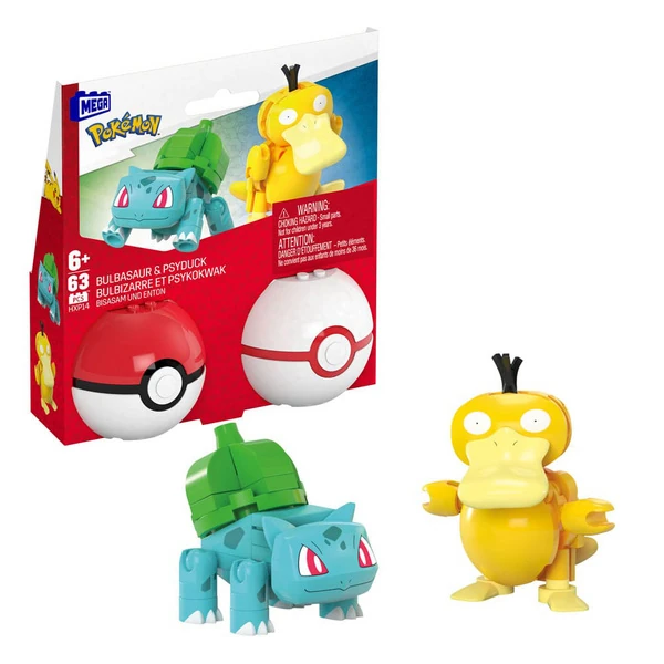 Bisasam & Enton - Pokémon - MEGA Bauset Poké Ball Collection - Mattel