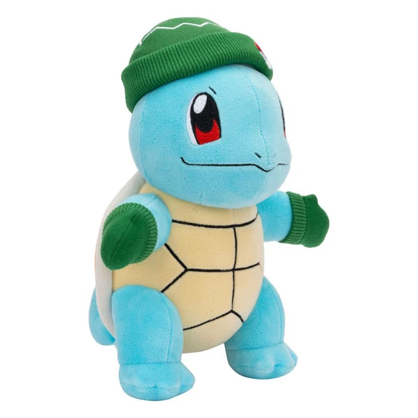 Schiggy mit grünem Hut und Fäustlingen - Pokémon Plüschfigur - Jazwares