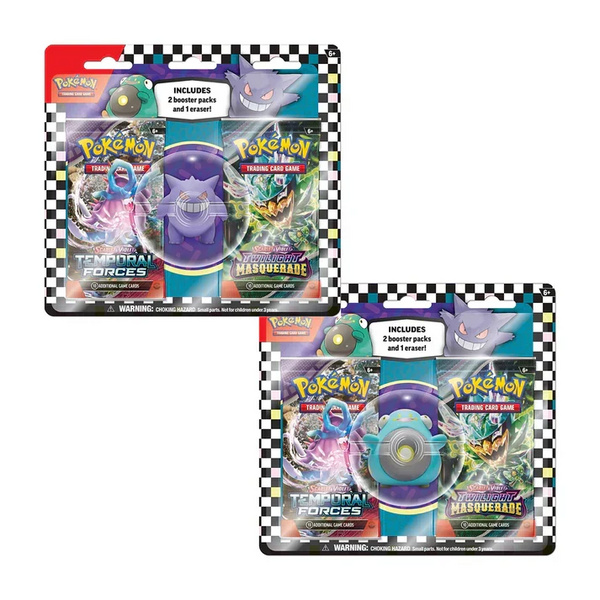 Pokemon TCG - Eraser Pack-Blister - Back to School - Gengar/Wampitz Radierer + 2 Booster - DE