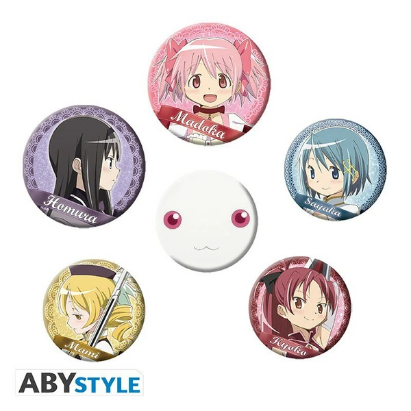 Puella Magi Madoka Magica - Button Set (Main Characters) - AbyStyle