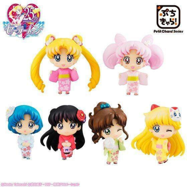 Sailor Moon Yukata Petit Chara -  Cherry Blossom Festival - Komplettset 6 Figuren