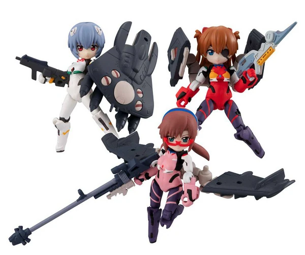 Set (3 Figuren) - Neon Genesis Evangelion Desktop Army Actionfiguren - Megahouse