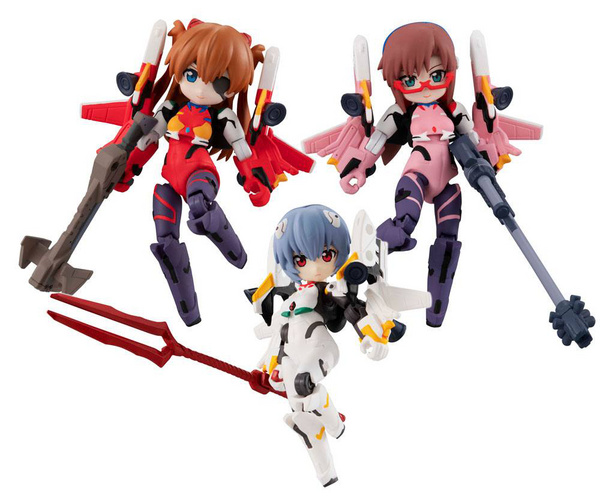 Set (3 Figuren) - Neon Genesis Evangelion Desktop Army Actionfiguren - Megahouse