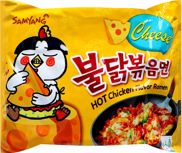 Instant-Nudeln - Hot Chicken Cheese Ramen (gebraten) von SamYang