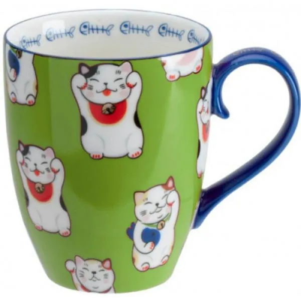 Kawaii Tasse - Japanische Winkekatze - Grüne Version von Tokyo Design Studio