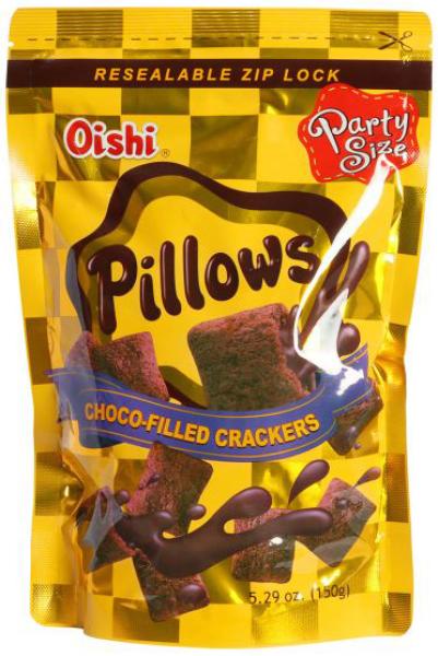 Pillows - XXL Packung - Weizenkissen Snack mit Schokoladen Füllung von Oishi