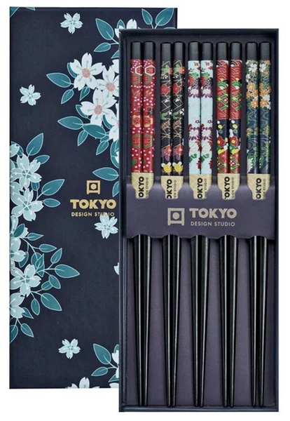 Edles Sakura-Kirschblüten Essstäbchen-Set aus Bambus von Tokyo Design Studio