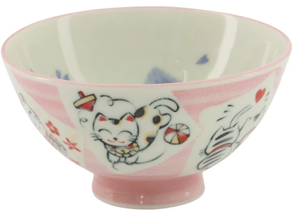 Kawaii Bowl - Glückskatze - Pink von Tokyo Design Studio (300ml)