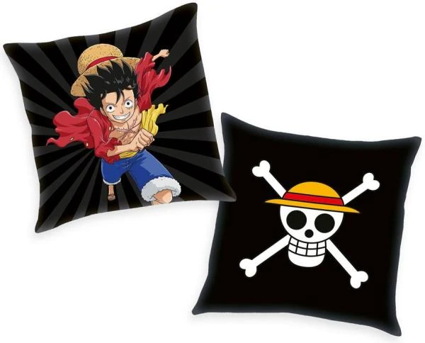 One Piece Kissen - Monkey D. Ruffy mit Piratenflagge