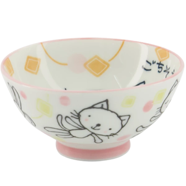 Kawaii Bowl / Schale für Reis -Gochisosama Cat Pink von TOKYO Design Studio (300ml)