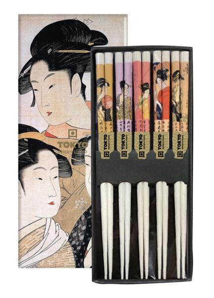Edles Essstäbchen-Set im Geisha-Design aus Bambus von Tokyo Design Studio