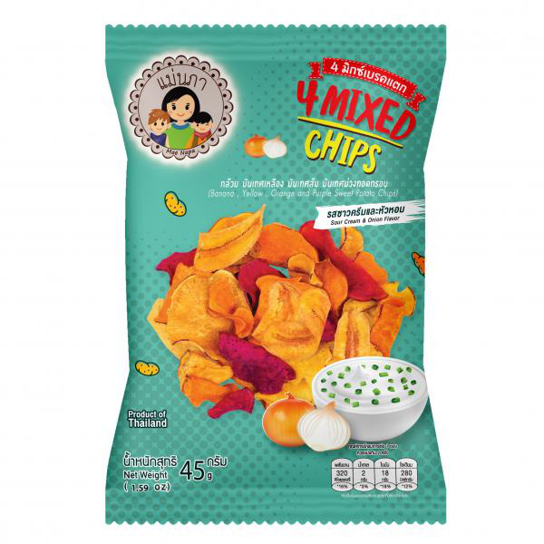 4 Mixed Chips mit Sour Cream & Onion Geschmack von Mae Napa