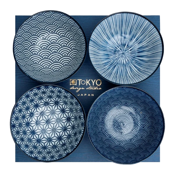 Geschenke Set Tayo Bowl | Schale in "Japan-Blau" von TOKYO Design Studio (500ml.) 