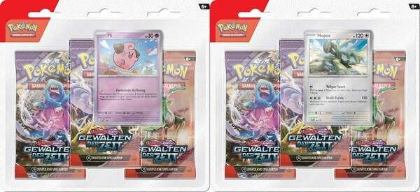 Pokemon TCG - 3er-Pack-Blister - Pii/ Mopex - Gewalten der Zeit - Karmesin & Purpur - DE