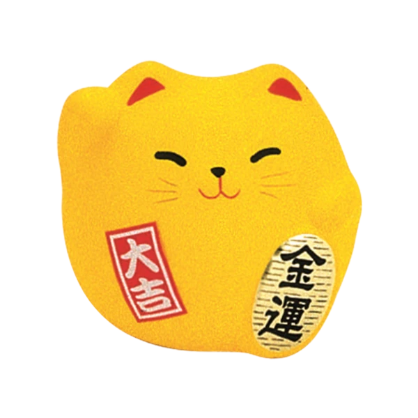 Japanische Winkekatze / Maneki-neko - Gelb - Glücksbringer für Geld von Tokyo Design Studio