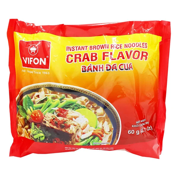 Instant - Reisbandnudeln mit Krabbengeschmack nach BANH DA CUA Art von VIFON