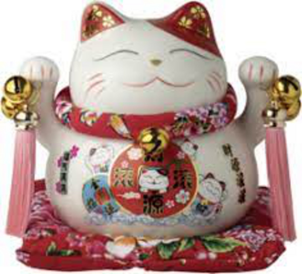 Maneki Neko in Weiß von Jade Temple